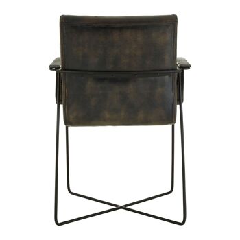 Buffalo Iron / Grey Leather Weave Chair 4
