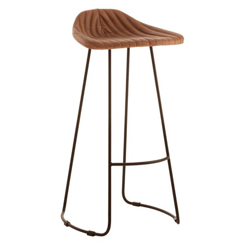 Buffalo Light Brown Leather / Iron Stool