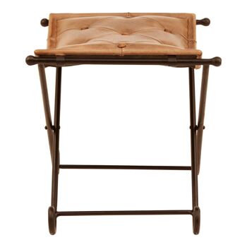 Buffalo Light brown Leather / Iron Stool 8