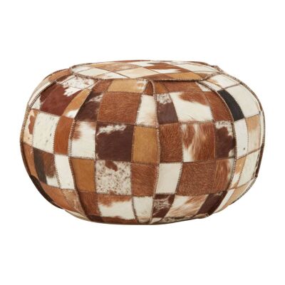 Buffalo Multicolour Leather Pouffe