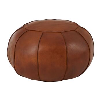 Buffalo Tan Leather Pouffe 1