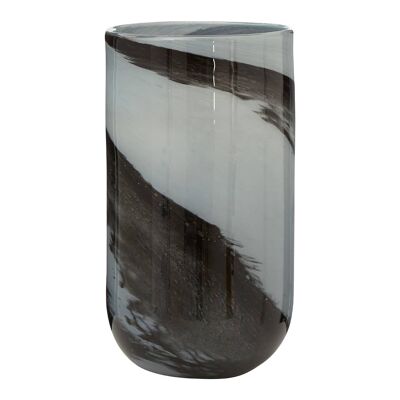 Carra Small Grey / Black Brushstroke Vase