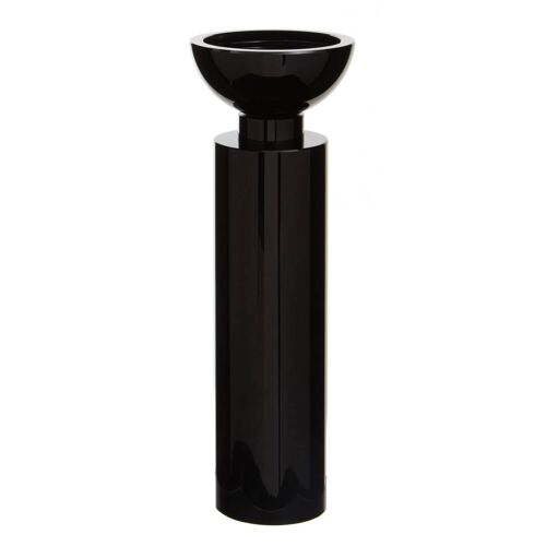 Carrie Black Finish Crystal Candle Holder