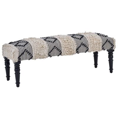 Cefena Black and White Moroccan Bench