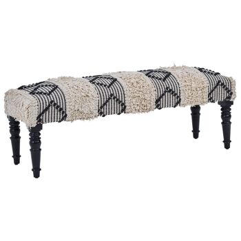 Cefena Black and White Moroccan Bench 1