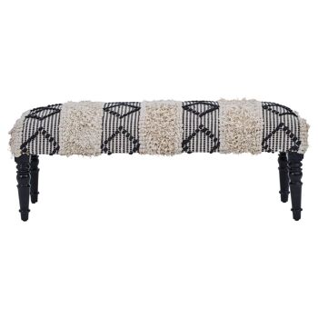 Cefena Black and White Moroccan Bench 2