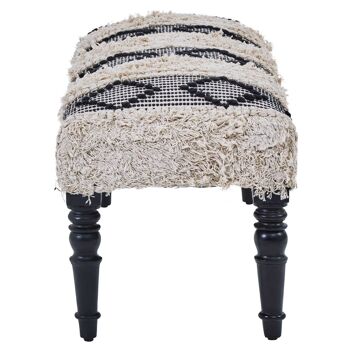 Cefena Black and White Moroccan Bench 3