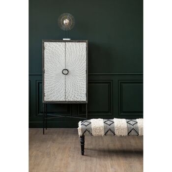 Cefena Black and White Moroccan Bench 8