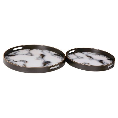 Celina Set of 2 Marble Effect Serving Trays