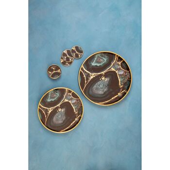 Celina Set of Two Round Agate Trays 3