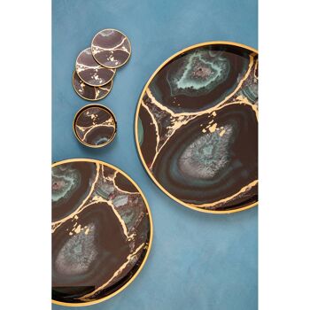 Celina Set of Two Round Agate Trays 4