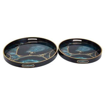 Celina Set of Two Round Agate Trays 5