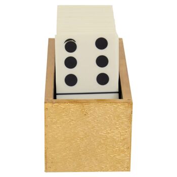 Churchill Games White and Gold Domino Set 3