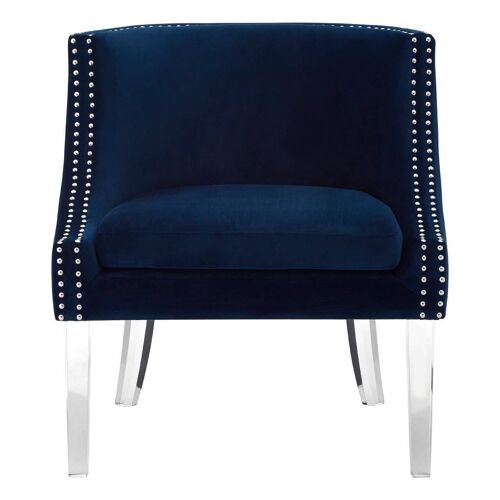 Clarence Blue Curved Chair