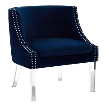 Clarence Blue Curved Chair 2