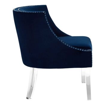 Clarence Blue Curved Chair 3