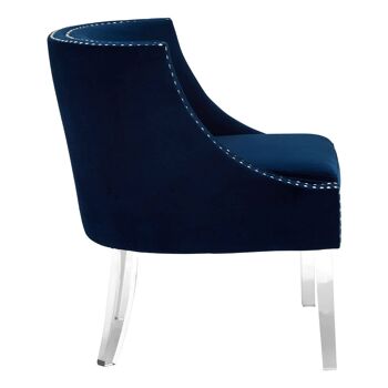 Clarence Blue Curved Chair 7