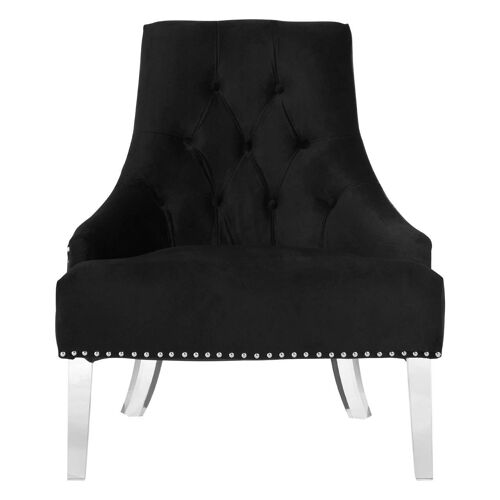 Clarence Button Tufted Black Chair