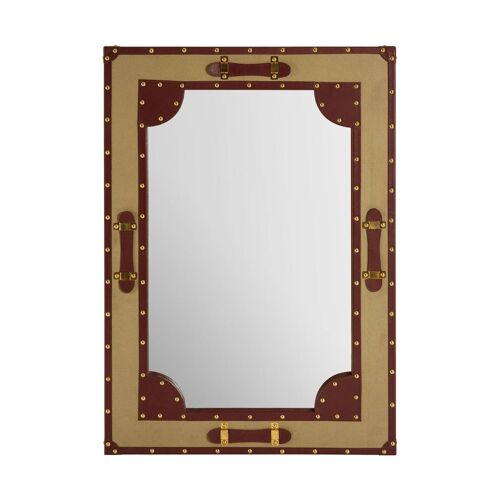 Columbus Canvas / Leather Trim Wall Mirror