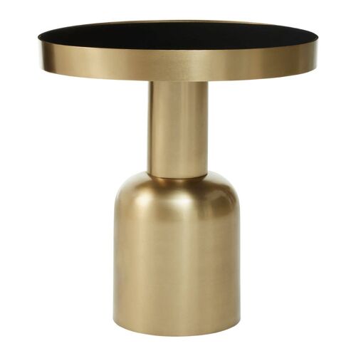 Corra Gold Finish Side Table with Glass Top