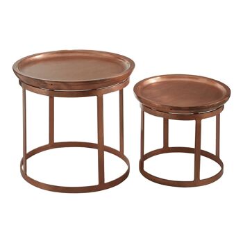 Crest Copper Finish Iron Tables - Set of 2 2