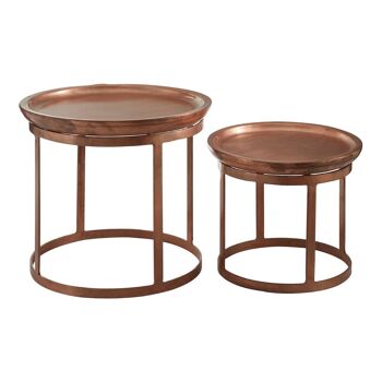 Crest Copper Finish Iron Tables - Set of 2 4