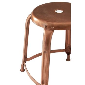 Crest Copper Finish Metal Bar Stool 3