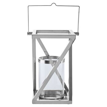 Cruzar Small Silver Criss Cross Lantern 1