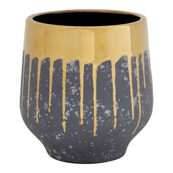 Cyrus Grey and Gold Finish Planter 1