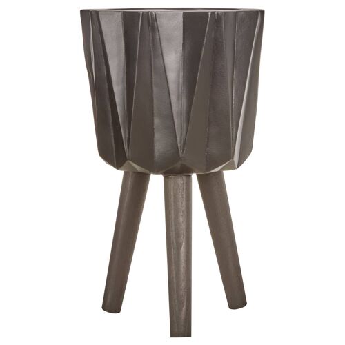 Darnell Small Black Multifaceted Planter