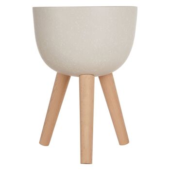 Darnell Small White Finish Rounded Planter 1