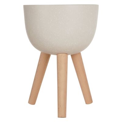 Darnell Small White Finish Rounded Planter