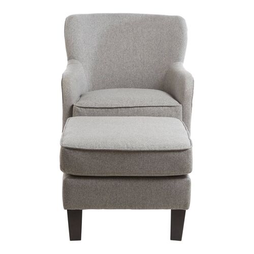 Decadence Grey Fabric Chair & Footstool
