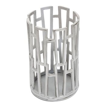 Delphi Small Silver Finish Candle Holder 2