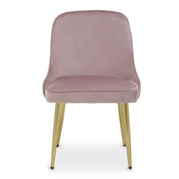 Demi Dusky Pink Velvet Dining Chair 1
