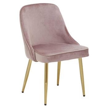 Demi Dusky Pink Velvet Dining Chair 2