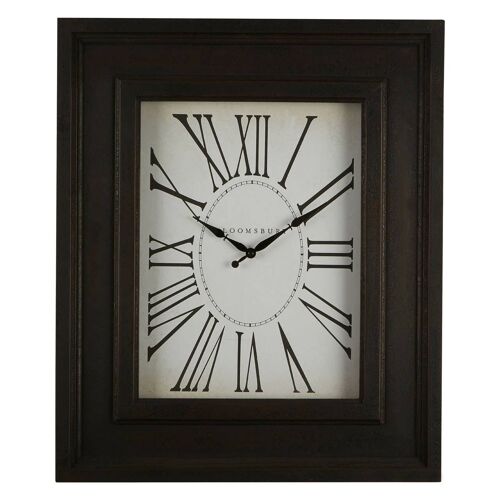 Distressed Black Wood Rectangular Wall Clock