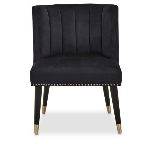 Doucet Black Velvet Chair with Black Legs