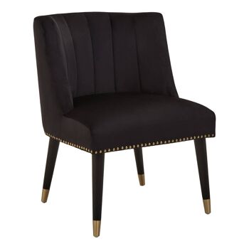 Doucet Black Velvet Chair with Black Legs 2