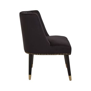 Doucet Black Velvet Chair with Black Legs 3