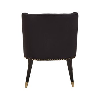 Doucet Black Velvet Chair with Black Legs 4