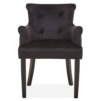 Doucet Black Velvet Chair with Ring Back 1