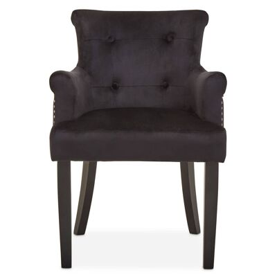 Doucet Black Velvet Chair with Ring Back