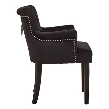 Doucet Black Velvet Chair with Ring Back 3