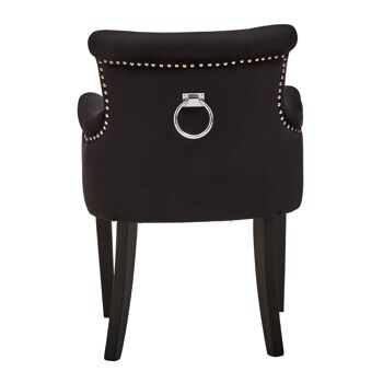 Doucet Black Velvet Chair with Ring Back 4