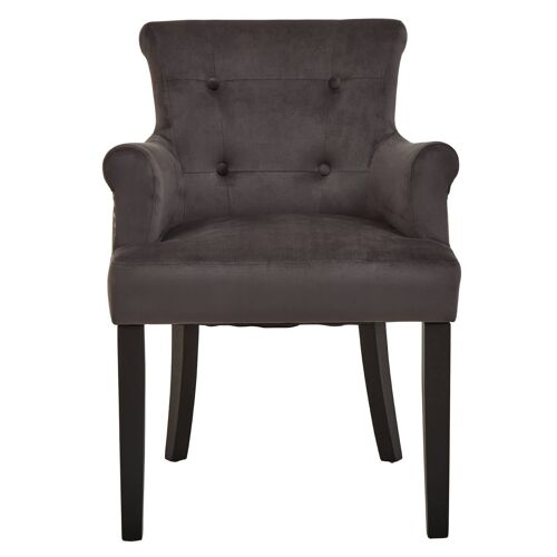 Doucet Grey Velvet Chair With Ring Back