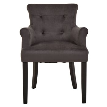 Doucet Grey Velvet Chair With Ring Back 1
