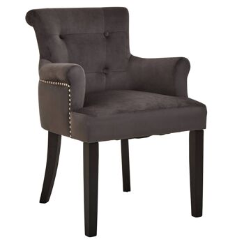 Doucet Grey Velvet Chair With Ring Back 2