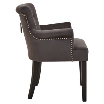 Doucet Grey Velvet Chair With Ring Back 3