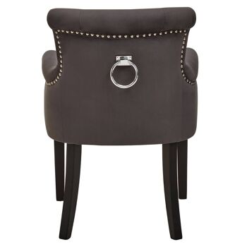 Doucet Grey Velvet Chair With Ring Back 4